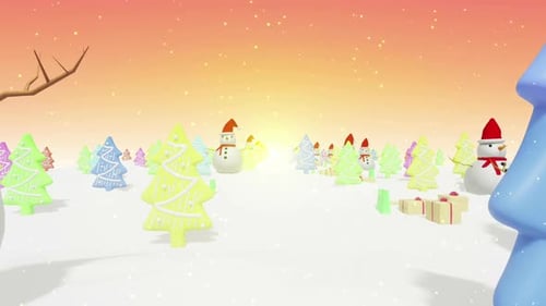 Animated Christmas Winter Wonderland with Snowmen and Presents