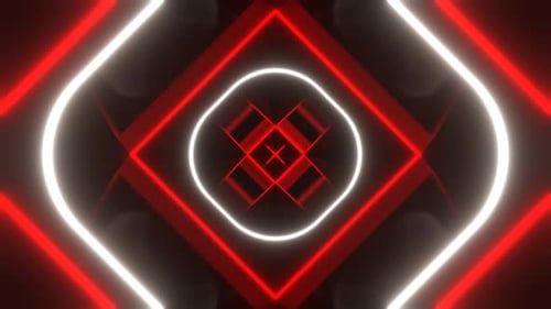 Red And White Hypnotic Neons Moving Background Vj Loop In 4K