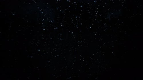 Realistic Raindrops on Black Window Glass Background