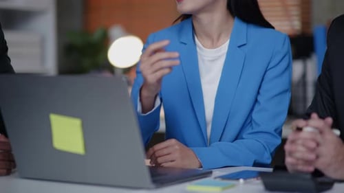 Close up of hands teamwork business group working and brainstorming on business