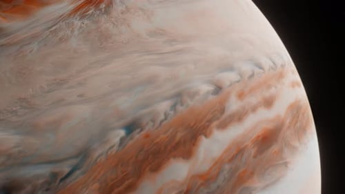 Celestial Mirage — Zauberhafte Ansichten des Jupiter — 4K-Hintergrund mit Weltraumbewegungen