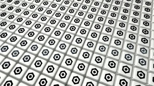 Dynamic White Tiles with Abstract Geometric Shapes