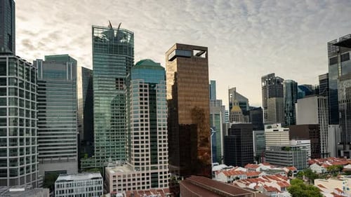 Horizonte del distrito central de negocios de Singapur