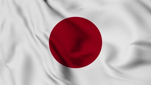 Textured Waving Flag of Japan Animation