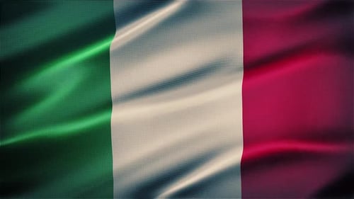 Realistic Italian Flag Fabric Waving Background