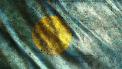 Grunge Distressed Flag Waving Loop Background