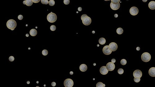 Falling 3D Euro Coins Seamless Loop