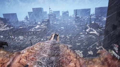 Dragon Riding in Post Apocalypse City