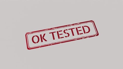 Animated OK Tested Stamp Reveal for Quality Control