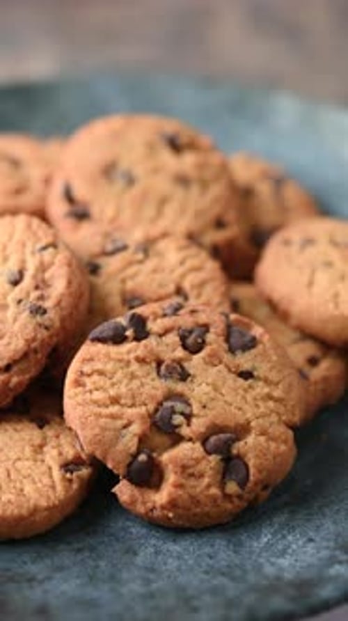 Catching Baked chocolate chip cookies