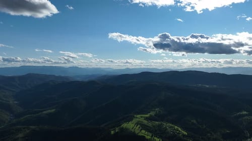 Panorama of Beautiful Countryside of Romania