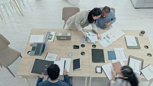 Business people, meeting and table in time lapse for teamwork, collaboration