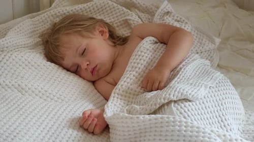Peaceful Adorable Baby Sleeping on His Bed at Home Sleeping Newborn Baby Concept One Year Old Baby
