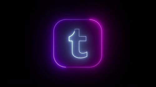 Glowing Neon T Letter Line Art Loop Animation