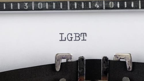 Typewriter Typing LGBT Letters for Diversity Theme