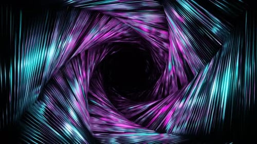 Pink And Blue Hexagonal Interference Spiral Tunnel Background Vj Loop In 4K