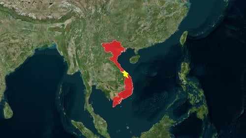 Vietnam Borderline: Country Map Stock Collection - Wide Angles to Zoom-In