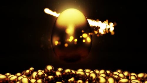 Rising Golden Egg with Elegant Particle Reveal