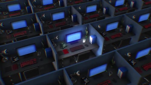 Empty Office Cubicles