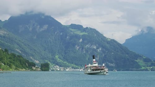 Steamboat Unterwalden at Lake Lucerne, Switzerland