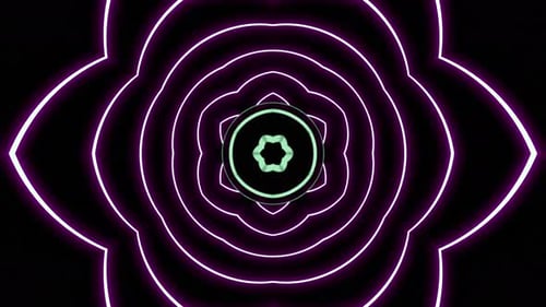 Glowing Neon Geometric Pattern Loop Animation