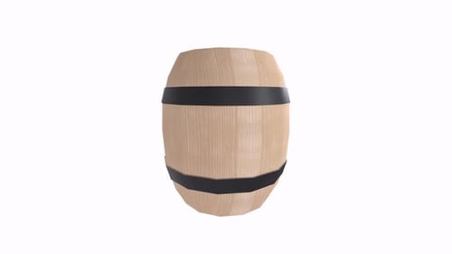 Rustic Wooden Barrel with Black Bands