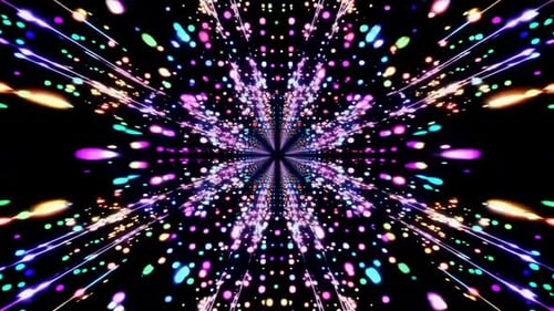 Multi Color Kaleidoscope Light Particles Motion Background A