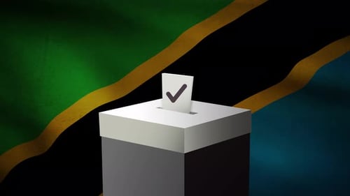 Casting Vote Into The Ballot Box During Tanzania Election