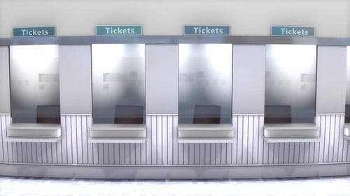 Clean 3D Animated Ticket Booth for Business and Events