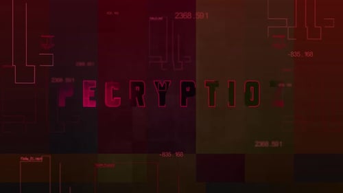 Digital Glitch Text Reveal on a Futuristic Data Background