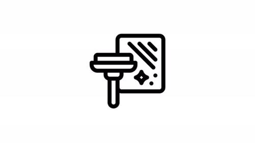 window cleaning line icon animation