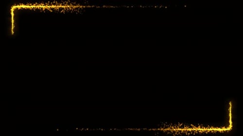 Golden fire sparks black background. Award money glitter particle frame Shiny Sparkling Trail partic