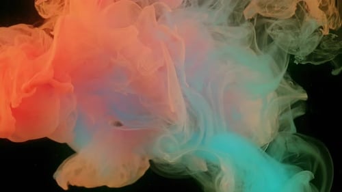 Colorful Red and Blue Plumes Swirling Together