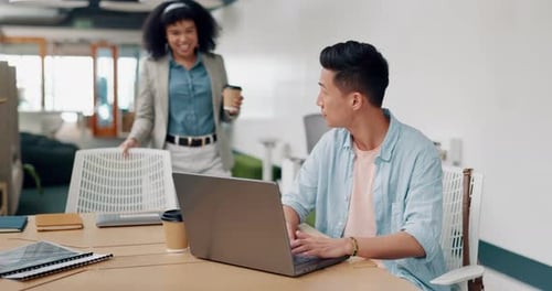 Colleagues Working Together in Modern Workplace