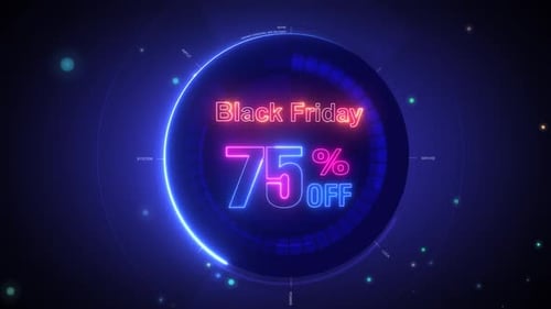 Neon Black Friday Sale Discount Reveal Animation
