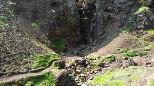 Serenity Iceland Nature Background Volcanic Mountain Valley Iceland Northern Landscape From Height