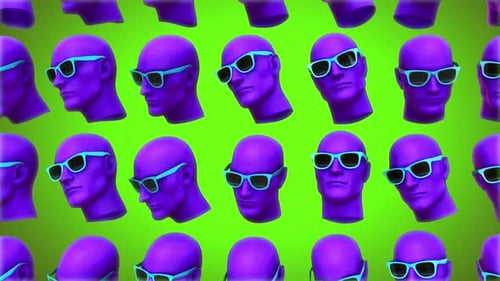 Purple Heads Sunglasses Neon Green