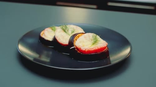 Baked Eggplant with Tomato and Cheese