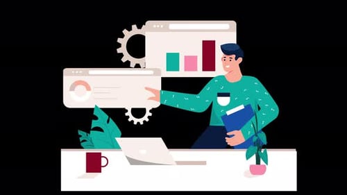 Person analyzing data with charts and graphs