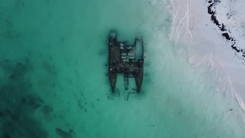 Sunken Catamaran in the ocean, Punta Cana