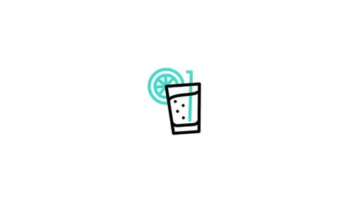 Minimalist Outlined Drink Glass with Citrus Slice Filling Animation