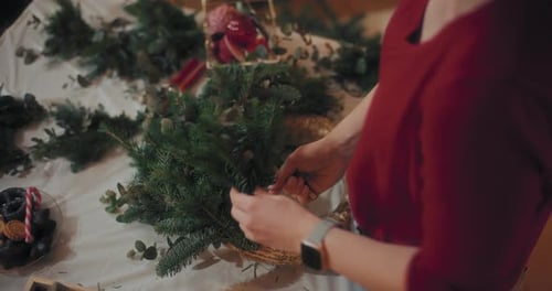 Christmas Wreath Crafting at Home