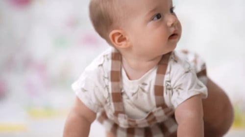 Infant Crawling and Exploring on Carpet