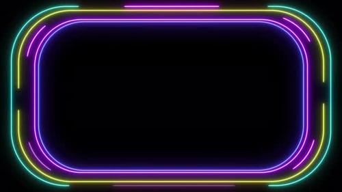 Abstract Neon Light Frame Border Loop Animation