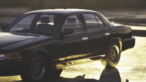 Realistic 3D Render of a Black Sedan Car