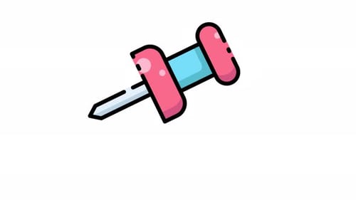 Animationsvideo mit pinkem und blauem Stecknadelsymbol