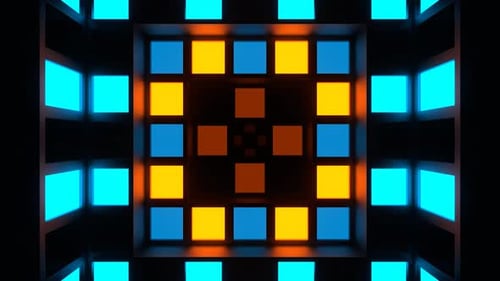 Orange And Blue Strobe Lights System Background Vj Loop In 4K
