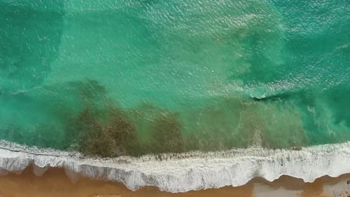 Beach and Sea Waves Top Vew