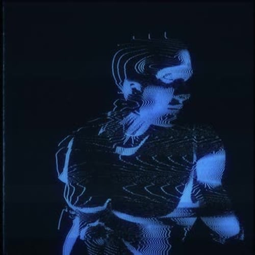 Futuristic Blue Digital Scan Line Human Figure Animation