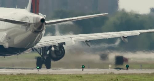 Distortion from Jet Exhaust as Plane Taxis Down Runway